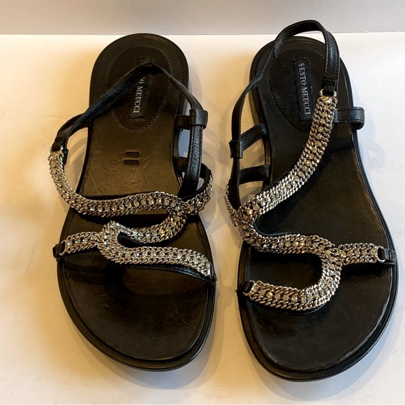 Sesto Meucci Shoes - Sesto Meucci Italian Rhinestone Flats Sandals